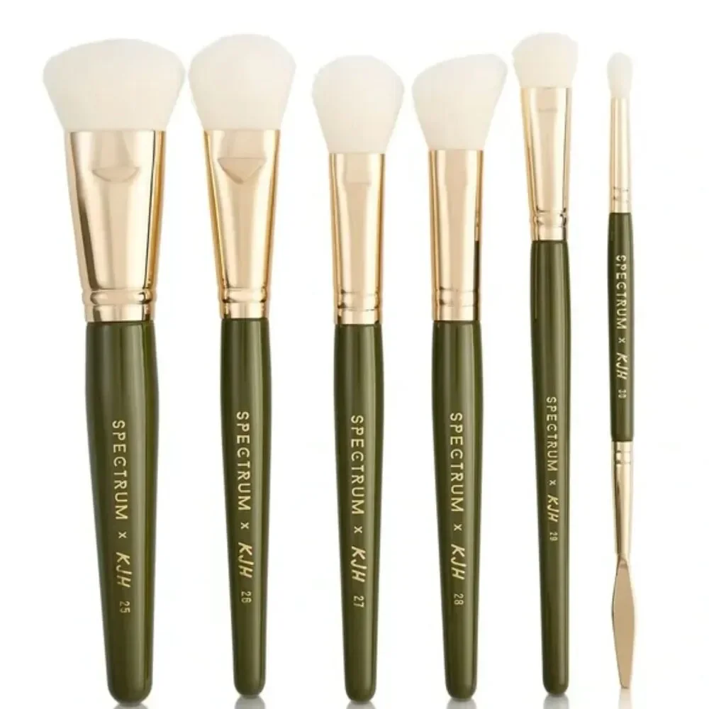 NIB Spectrum x Katie Jane Hughes 6 Piece Makeup Brush Set - Green/Gold